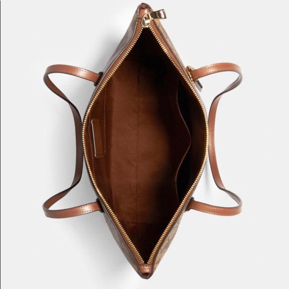 Coach Zip Top Tote Signature Canvas - Picture 2 of 7
